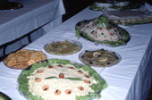 Food table ready for bar mitzvah - North Miami Beach, Florida.