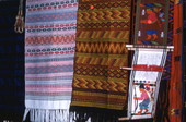 Examples of Guatemalan tejadas (weavings) used as wall hangings - Miami, Florida