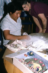 Nicario Jimenez demonstrating Peruvian retablo making - Gainesville, Florida.