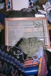 Alejandrina Ayme's weaving materials and loom - Gainesville, Florida.