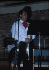 Robert Rivera prepares to perform - Apopka, Florida.