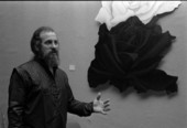 Benini, artist with his artwork - Tallahassee, Florida.