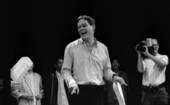 Raul Julia speaks to the audience - Tallahassee, Florida.