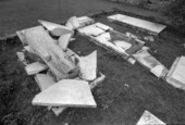 Vandalized cemetery at the Old City Cemetery - Tallahassee, Florida.