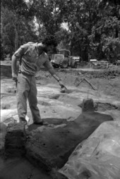Archaeologist at the Hernando de Soto's winter encampment - Tallahassee, Florida.