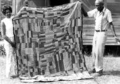 Queenie Udell with one of her quilts in White Springs, Florida.