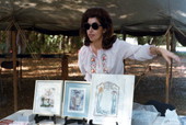 Nancy Greenberg, of Miami, with her Yiddish Katubut- White Springs, Florida