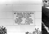 Plaque at the cornerstone of Mt. Olive Primitive Baptist Church- Lamont, Florida