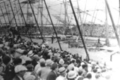 Crowd enjoying Clyde Beatty circus under the big tent
