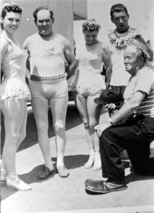 Clyde Beatty circus employees gathered for a group picture