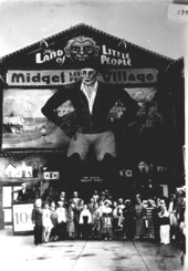 Group assembled at entrance to Midget Village for group photograph - Quincy Region, Florida