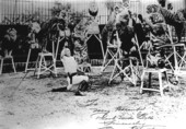 Clyde Beatty performing with his big cats