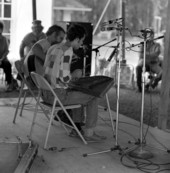 Bill Dudley and L.J. Slavin playing music at the 1983 Florida Folk Festival - White Springs, Florida