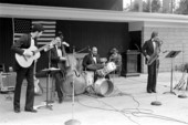 Wing-Tips Band performing jazz songs at 4th of July celebration - White Springs, Florida