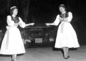Chinese students from University of Florida performing a folk dance- White Springs, Florida