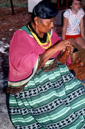 Juanita Osceola making Seminole dolls at the 1977 Florida Folk Festival - White Springs, Florida