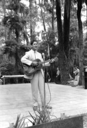 Marvin Lacy of Lake Wales playing guitar- White Springs, Florida