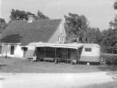 Trailer parked behind the kitchen building at Kingsley Plantation State Park - Jacksonville, Florida.