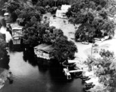 Aerial view of St. Johns River and Thursby House at Blue Spring State Park - Orange City, Florida