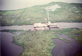 Aerial view of oil drilling platform in the Everglades