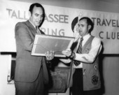 Florida Park Service director Ney Landrum receiving award from the Tallahassee Travel Club - Tallahassee, Florida.