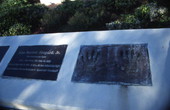 View showing the handprints of astronaut Alan Bartlett Shepard, Jr. in Space View Park near the U.S. Space Walk of Fame Museum in Titusville, Florida.