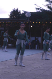 View showing yo-yo artists performing at the Splendid China theme park in Citrus Ridge, Florida during a Chinese New Year show.