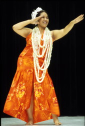 Female hula dancer - Celebration, Florida.