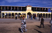 Central Florida Fairgrounds building decorated for a Vietnamese New Year celebration in Orlando, Florida.