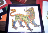 Lao drawing by Kham Insouta at the Asian Neighborhood Center in St. Petersburg, Florida.