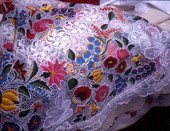 Hungarian embroidery at the 2003 Florida Folk Festival in White Springs, Florida.