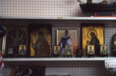 Religious icons at Nina's Gift Shop - Tarpon Springs, Florida.