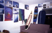 View showing decorated surfboards in Kissimmee, Florida.