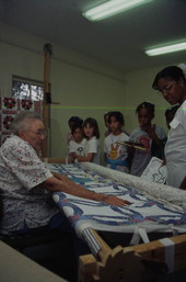 Nancy Morgan demonstrates quilting at Rural Folklife Days - White Springs, Florida.