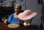 Lillian Shoucair with her tatting - Titusville, Florida.