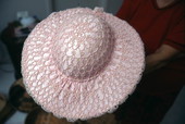 Tatting detail on a hat - Titusville, Florida.