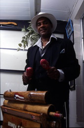 Miguel Lanzo with musical instruments - Orlando, Florida.