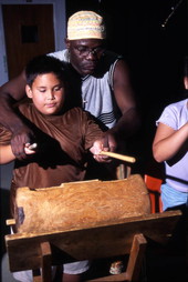 Martin Zagbo plays instruments with children at Lake Westen Elementary School - Orlando, Florida.
