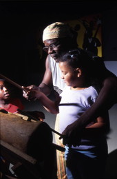 Martin Zagbo plays instruments with children at Lake Westen Elementary School - Orlando, Florida.