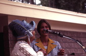 Thelma Boltin and Nancy Smathers speak at the 1975 Florida Folk Festival - White Springs, Florida