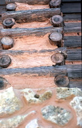 Detail of notching on a chimney at the Morningside Nature Center - Gainesville, Florida.