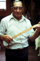 Claude Sheppard showing a whip he made - Gainesville, Florida.