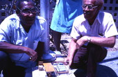 Mr. Ellis and Mr. Lee with a table and chair they made - Miami, Florida.