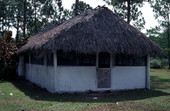Seminole Indian chickee hut at the Big Cypress Indian Reservation