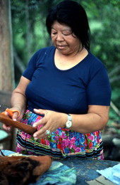 Mary B. Billie beginning to make a Seminole doll - Big Cypress Reservation, Florida