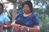 Mary B. Billie during the early process of making a Seminole doll - Big Cypress Reservation, Florida