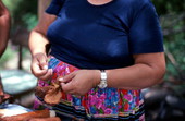 Mary B. Billie in the early process of making a Seminole doll - Big Cypress Reservation, Florida