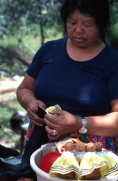 Mary Billie making dolls - Big Cypress Seminole Indian Reservation