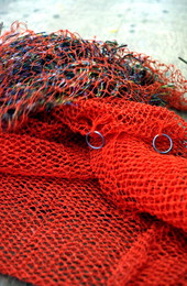 Colorful fishing nets made at Burbank Trawl Makers - Fernandina Beach, Florida
