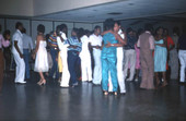 Hispanic Americans dancing to the sounds of the Salsa Express Magnum Band - Miami, Florida.